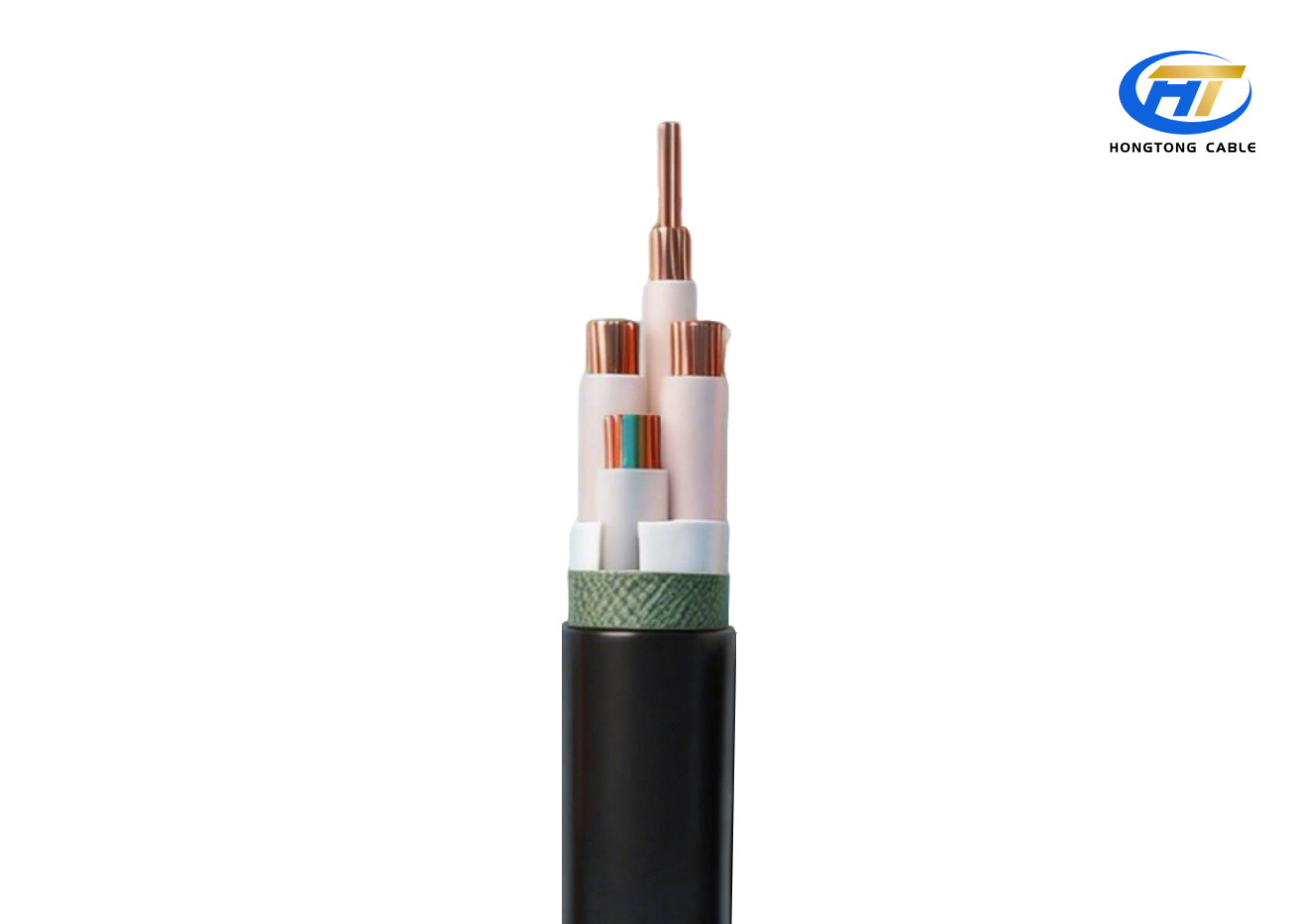 Four core XLPE insulated power cable with copper conductors